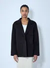 Totême Navy Cropped Jacket In Black