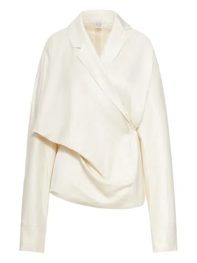 Totême Toteme Draped Blouse In Neutral