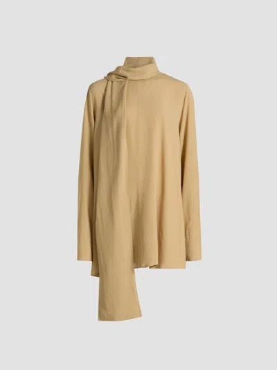 Totême Women's Draped Scarf Blouse In Sand