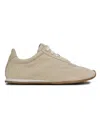 Totême Flex Suede Sneakers Stone In Brown