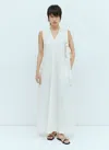 Totême Toteme Women Fluid V Neck Maxi Dress In White