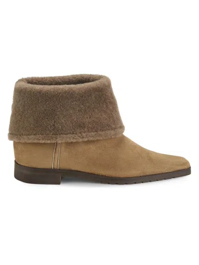 TOTÊME WOMEN'S FOLD-DOWN SHEARLING BOOTS