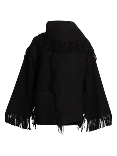 Totême Women's Fringed Scarf Jacket In Black