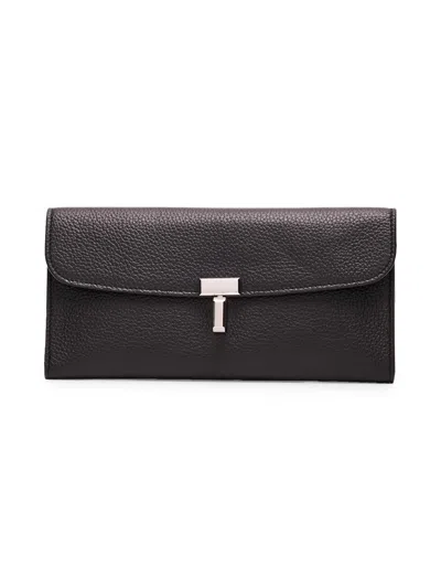 Totême Women's Grained Leather Long Wallet In Black