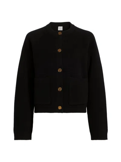 Totême Women's Hammered Button Cardigan In Black