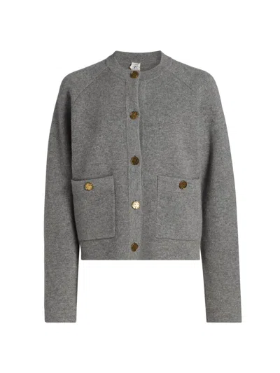 Totême Wool And Cashmere-blend Cardigan In Gray