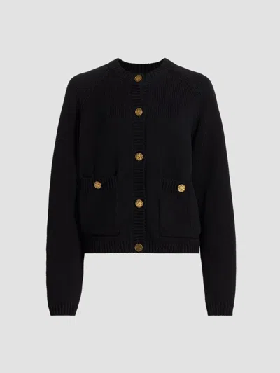 Totême Women's Hammered Button Cotton Cardigan In Black