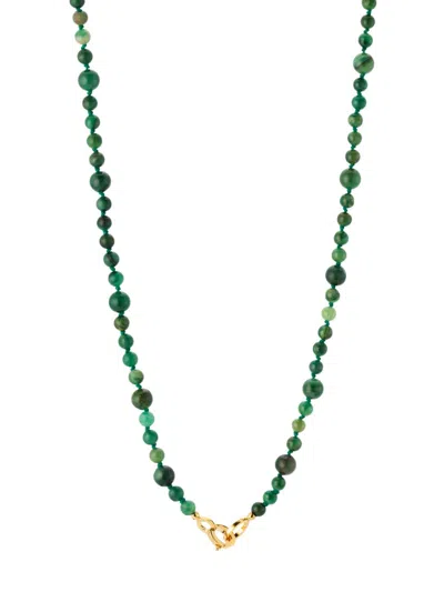 Totême Women's Infinity 24k-gold-plated Sterling Silver & African Jade Beaded Necklace In Green