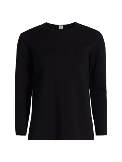 Totême Women's Jersey-knit Crewneck Sweater In Black