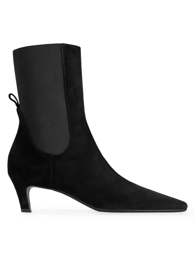 Totême Leather Ankle Boots In Black