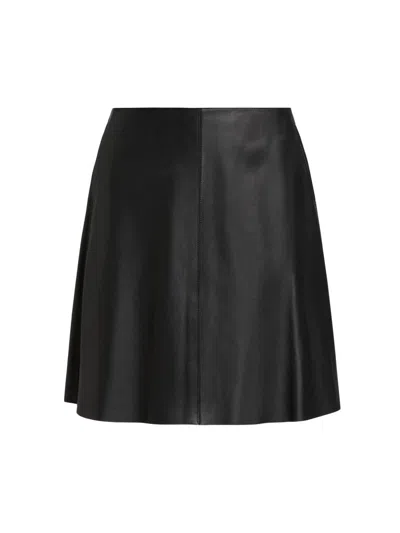 Totême Women's Leather A-line Miniskirt In Black