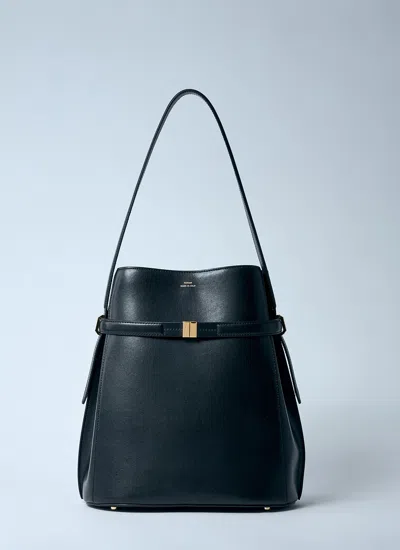 Totême Toteme Women Leather Belted Bucket Bag In Black