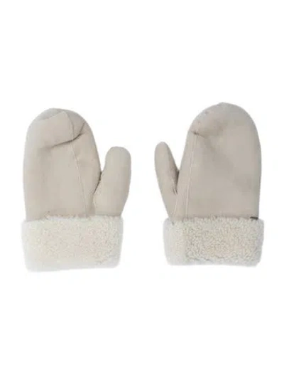 Pre-owned Totême Women's Leather Gloves In White