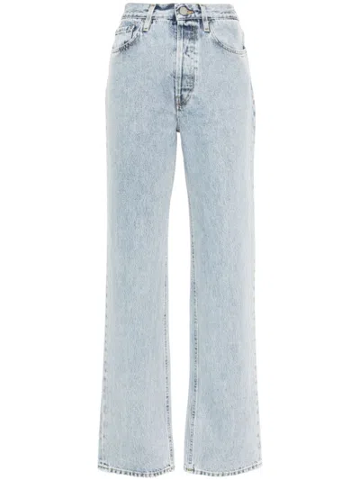 TOTÊME WOMEN LIGHT BLUE LOGO APPLIQUE JEANS, 28/32 LUXURY JEANS FOR WOMEN DARVEYS