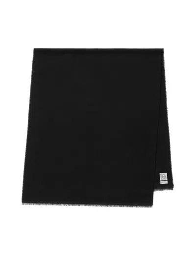 Totême Women's Logo Wool Scarf In Black