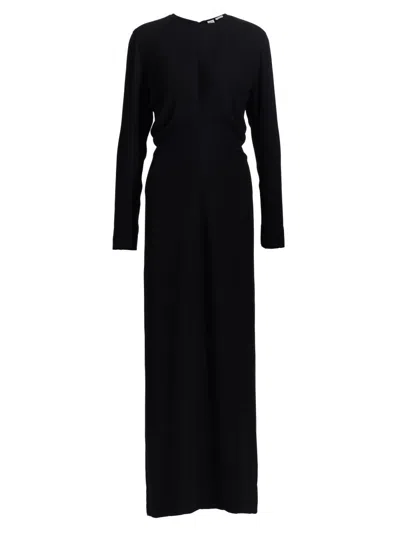 Totême Women's Long-sleeve Slouch Waist Maxi Dress In Black