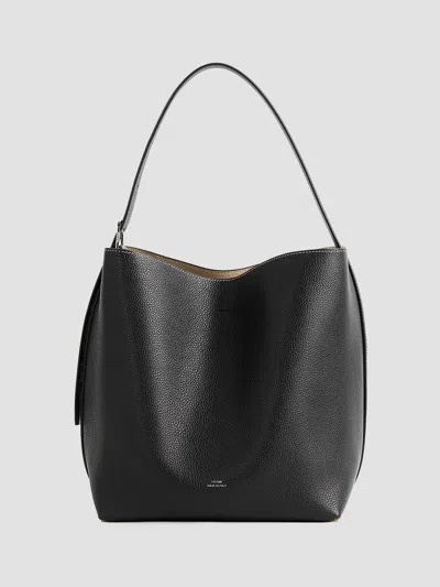 Totême Medium Belted Grained-leather Tote Bag In White