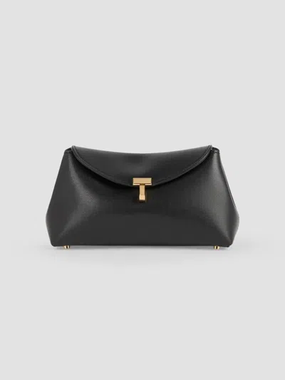 Totême Women's Mini T-lock Leather Clutch In Black