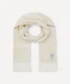 Totême Toteme Women's Monogram Jacquard Wool Fringed Scarf In White