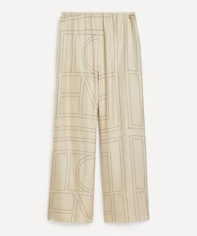 Totême Toteme Women's Monogram Silk Pyjama Bottoms