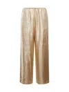 Totême Toteme Women Monogran Silk Trousers Toteme In Neutral
