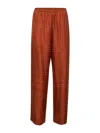 Totême Toteme Women Orange Silk Twill Monogram Pajama Pants