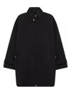 Totême Toteme Women Black Organic Cotton Oversized Trench Jacket