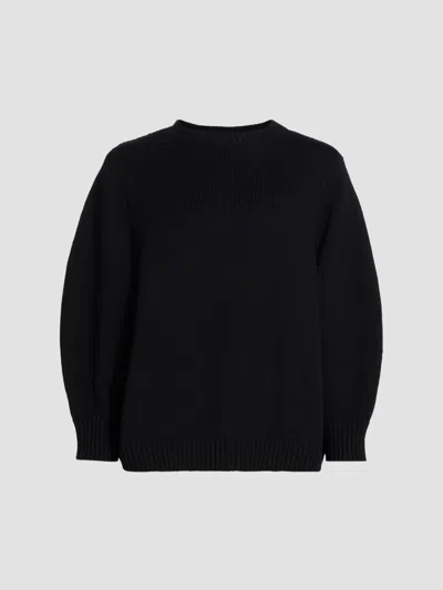 Totême Women's Oversized Cotton Crewneck Sweater In Black