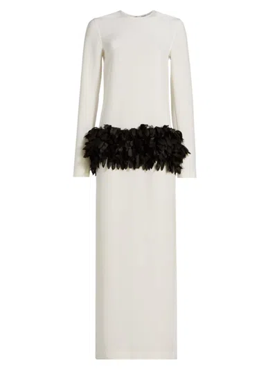 Totême Women's Petal Long-sleeve Maxi Dress In White
