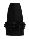 Totême Womens Black Petal High-waist Wool And Silk Midi Skirt In Black