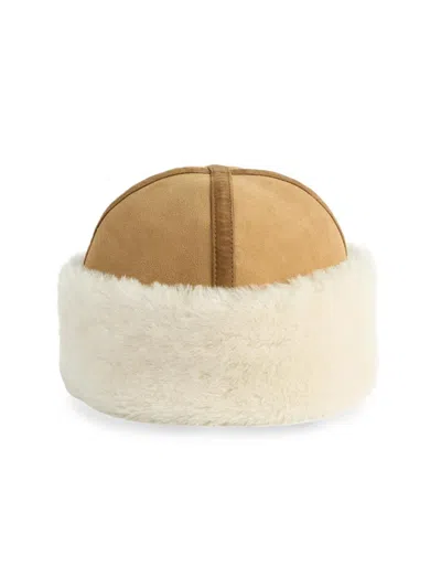 Totême Women's Plush Shearling Beanie In Brown