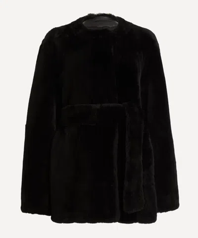 Totême Toteme Women's Plush Shearling Jacket In Black
