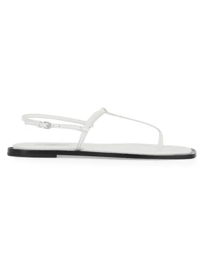 Totême Women's Purist T-strap Nappa Leather Sandals In White