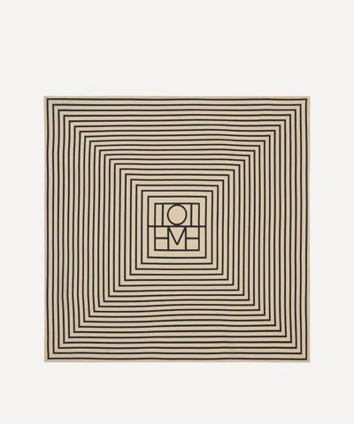 Totême Toteme Women's Signature Monogram Creme Silk Scarf In Cr�me