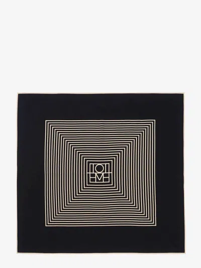 Totême Toteme Women Silk Foulard With Centered Monogram Print