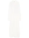 Totême Long Sleeve Maxi Dress With Buttoned Cuffs In White