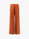 Totême Toteme Women Silk Trousers With Monogram Logo Embroidery In Orange