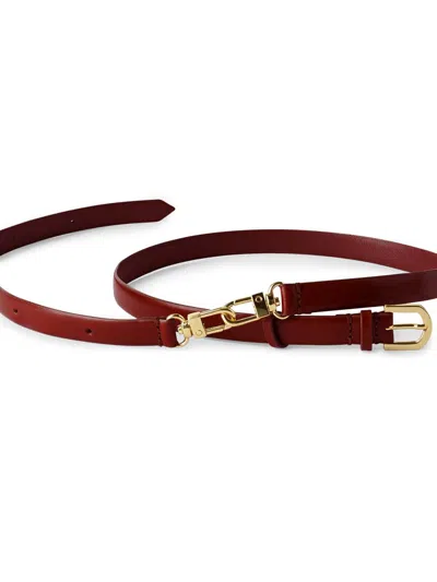 Totême Women's Skinny Leather Belt In Burgundy