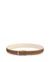 Totême Solid Color Slim Leather Belt In Brown