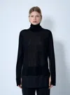 Totême Toteme Women Slit Sleeve Turtleneck In Black