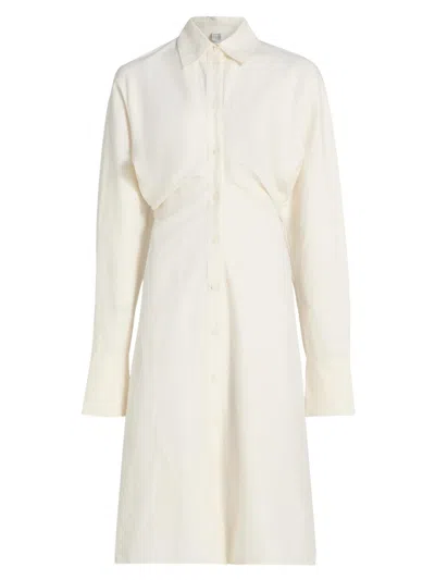 Totême Women's Slouch Cotton-linen Shirtdress In White