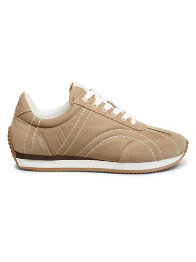 Totême Womens Beige Sport Woven And Suede Low-top Trainers Eur 37 / 4 Uk