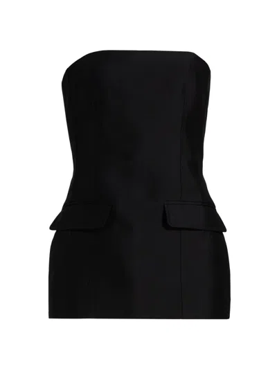 Totême Women's Strapless Crepe Pocket Top In Black