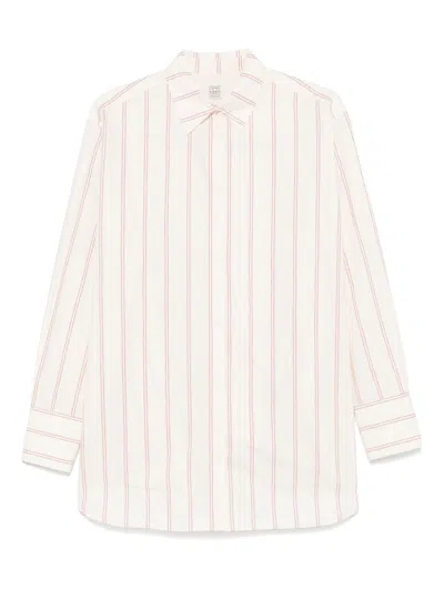 Totême Toteme Women Striped Cotton Shirt In White