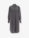 Totême Toteme Women Striped Kimono-sleeve Shirtdress In Gray