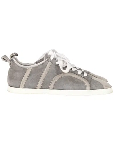 Pre-owned Totême Toteme Women's Suede Lace-up Sneaker (authentic Pre-loved) In Gray