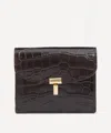 Totême Toteme Women's T-lock Croco-embossed Cardholder In Brown
