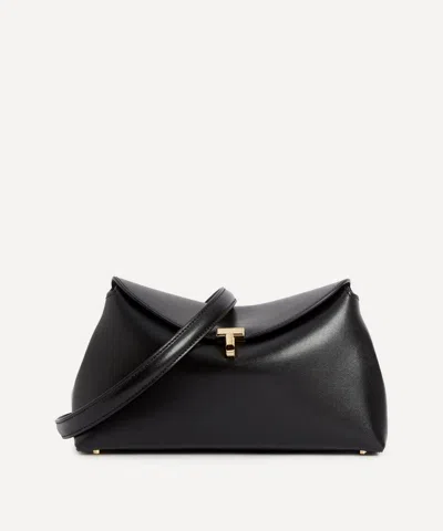 Totême Toteme Women's T-lock Leather Clutch Bag In Black