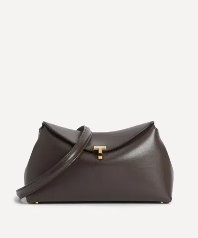 Totême Toteme Women's T-lock Leather Clutch Bag In Brown