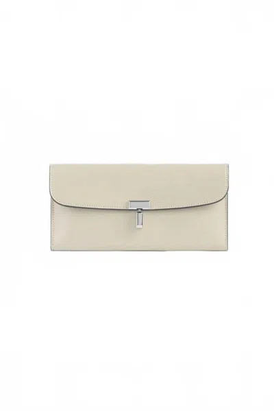 Totême Women's T Lock Leather Wallet In Fawn In Beige